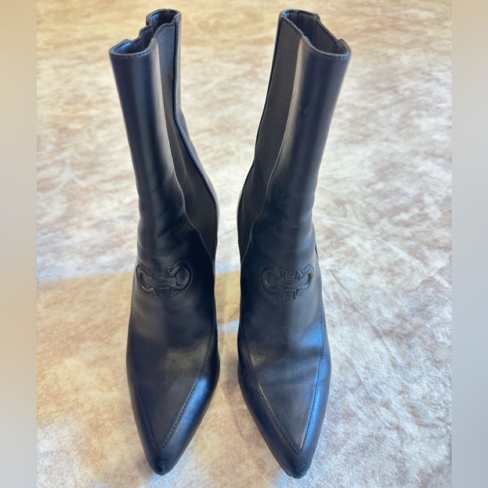 Ferragamo block sock booties